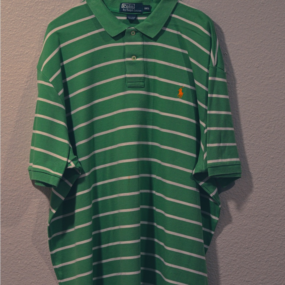 Polo by Ralph Lauren Green Striped Men's Shirt